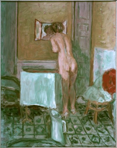 Desnudo con tela roja o Desnudo en el tocador de Pierre Bonnard